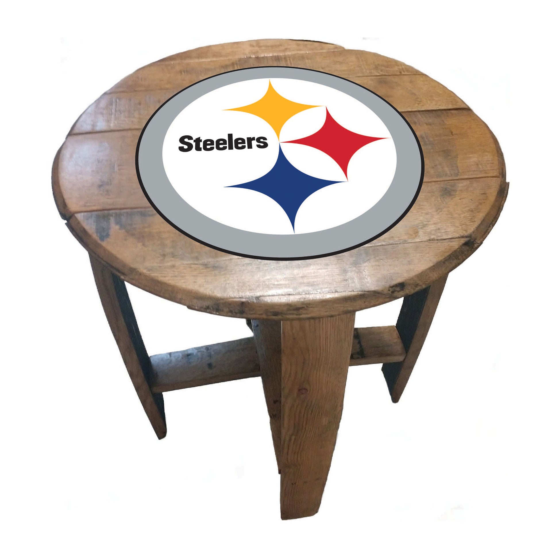 Pittsburgh Steelers whiskey barrel end table