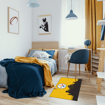 Pittsburgh Steelers washable cityscape rug life
