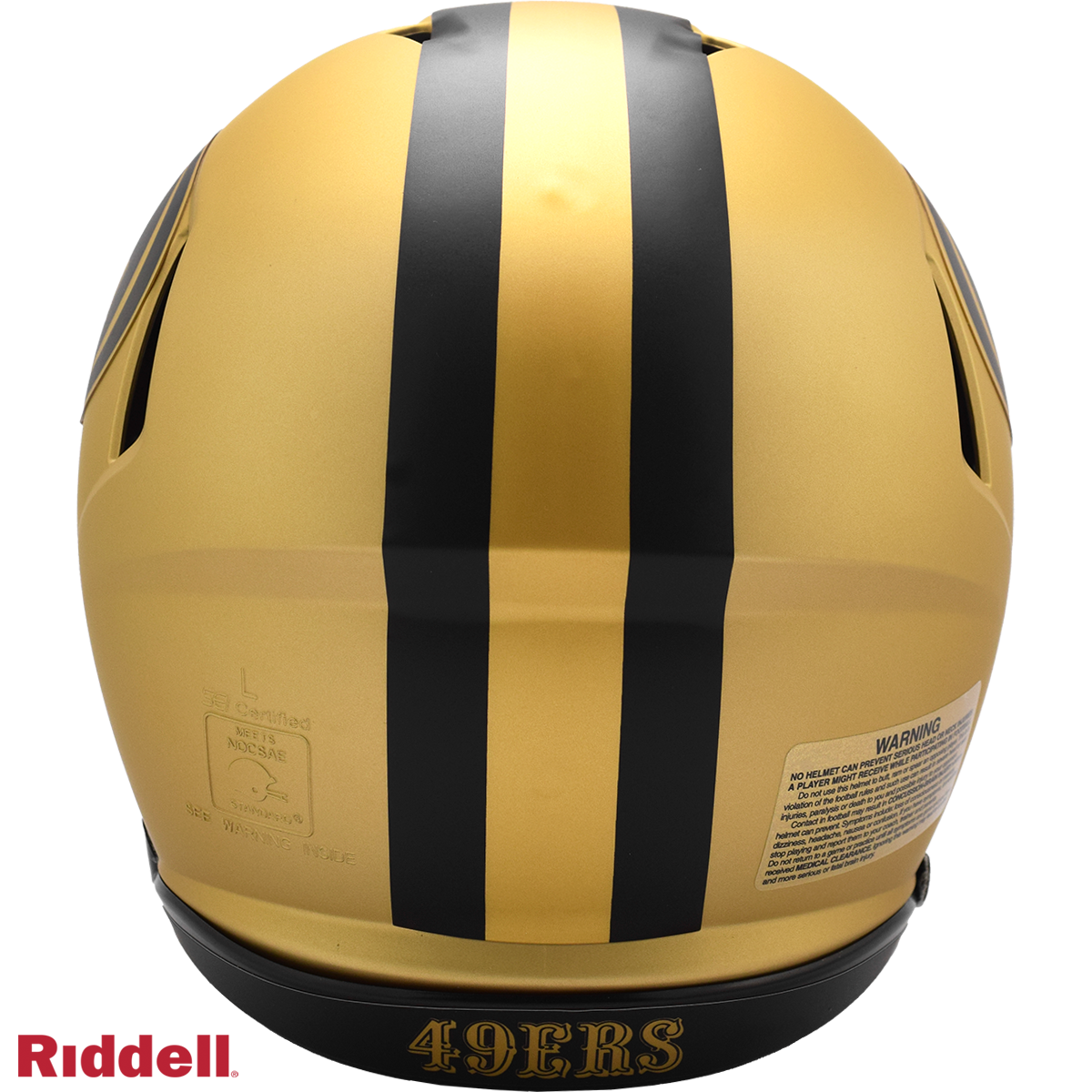 San Francisco 49ers authentic rave full size football helmet BACK