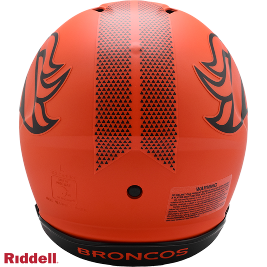 Denver Broncos authentic rave full size football helmet BACK