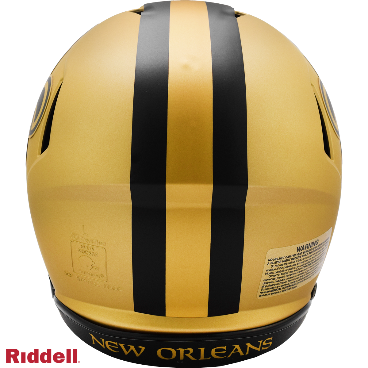 New Orleans Saints authentic rave full size football helmet BACK
