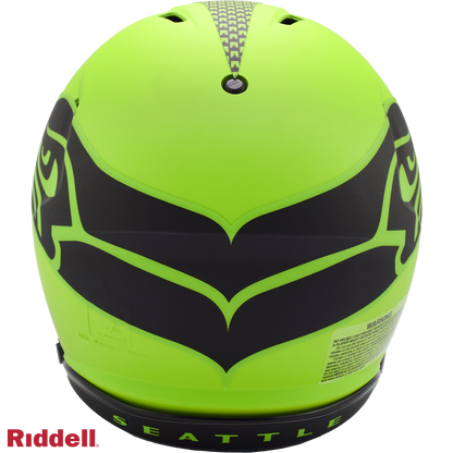 Seattle Seahawks authentic rave full size football helmet BACK