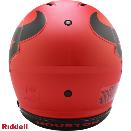 Houston Texans authentic rave full size football helmet BACK