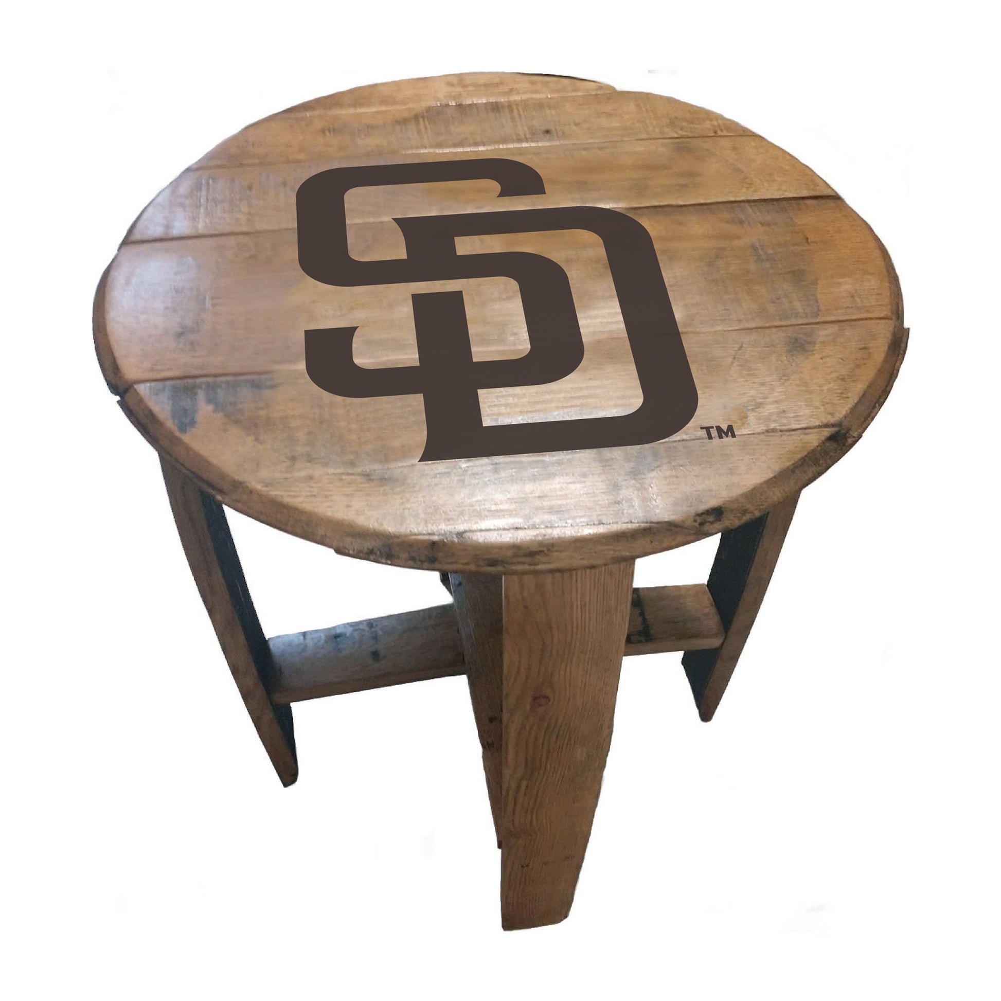 San Diego Padres whiskey barrel end table