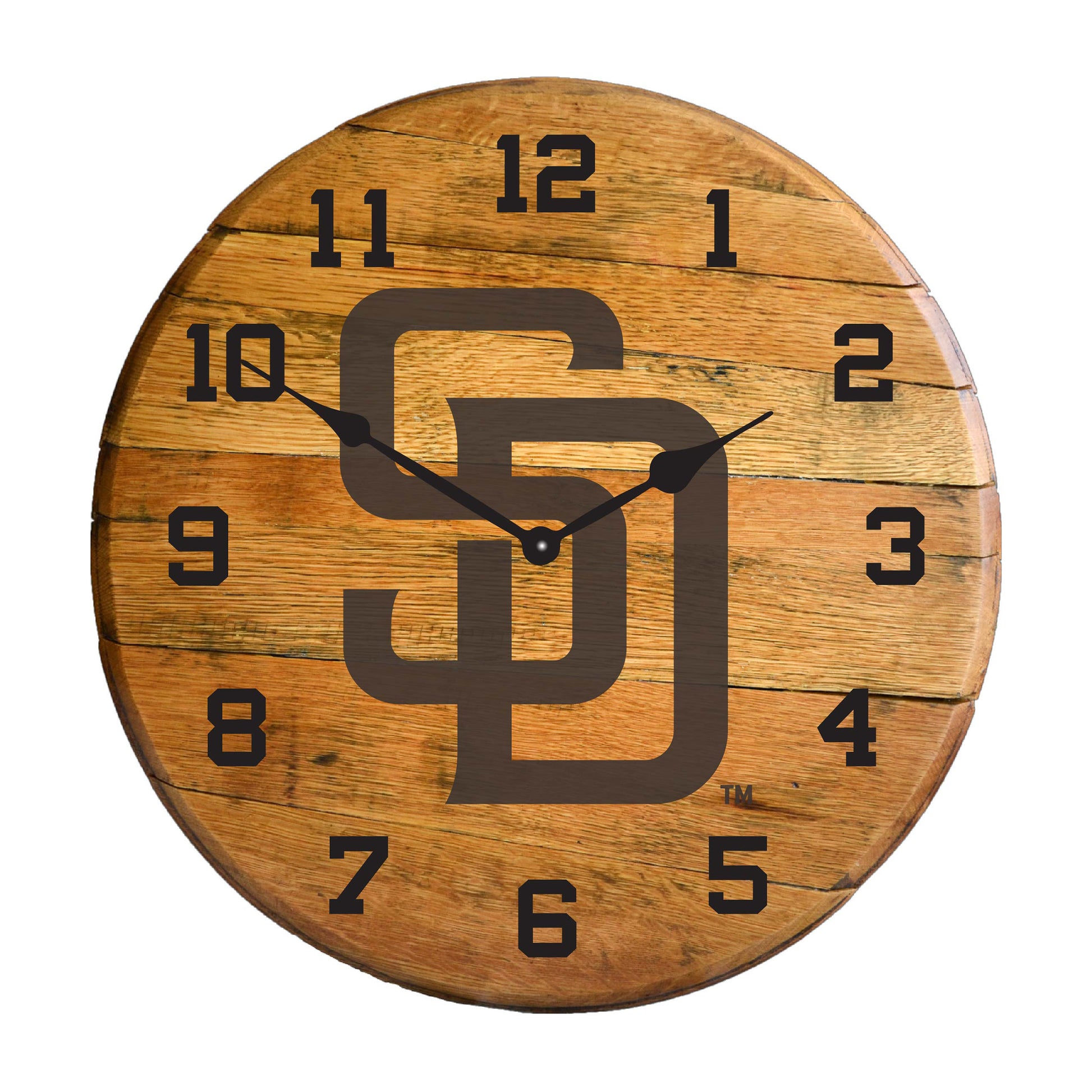 San Diego Padres whiskey barrel wall clock