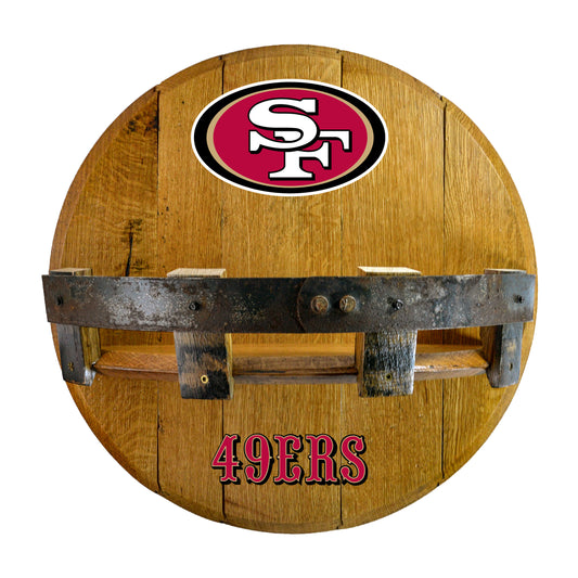 San Francisco 49ers whiskey barrel shelf