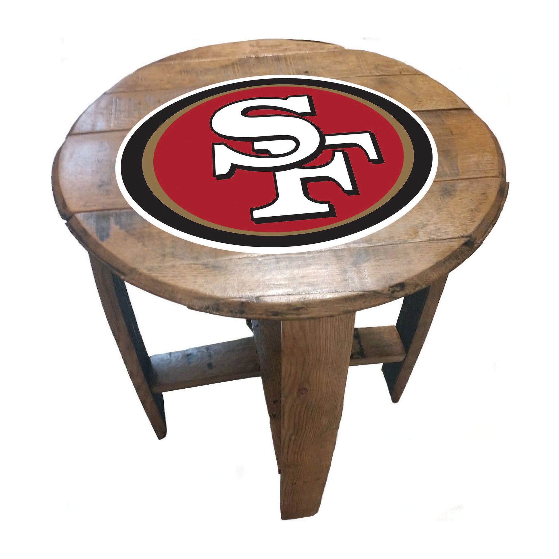 San Francisco 49ers whiskey barrel end table