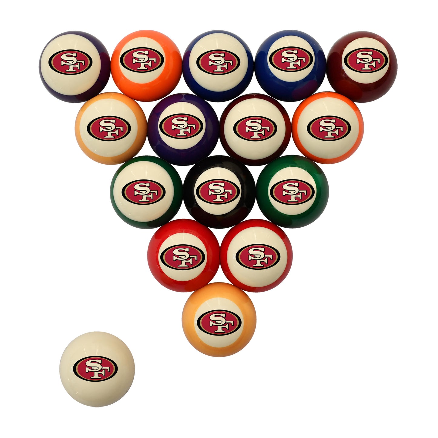 San Francisco 49ers logo billiards balls