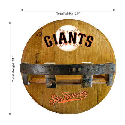 San Francisco Giants whiskey barrel shelf dimensions