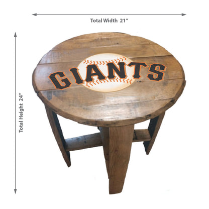 San Francisco Giants whiskey barrel end table dimensions