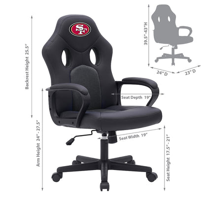 San Francisco 49ers Office Gamer Chair Dimensions
