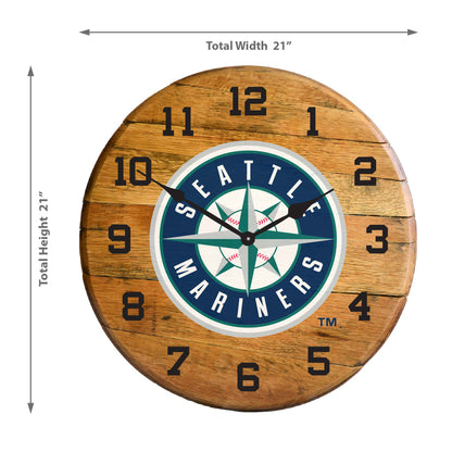 Seattle Mariners whiskey barrel wall clock dimensions