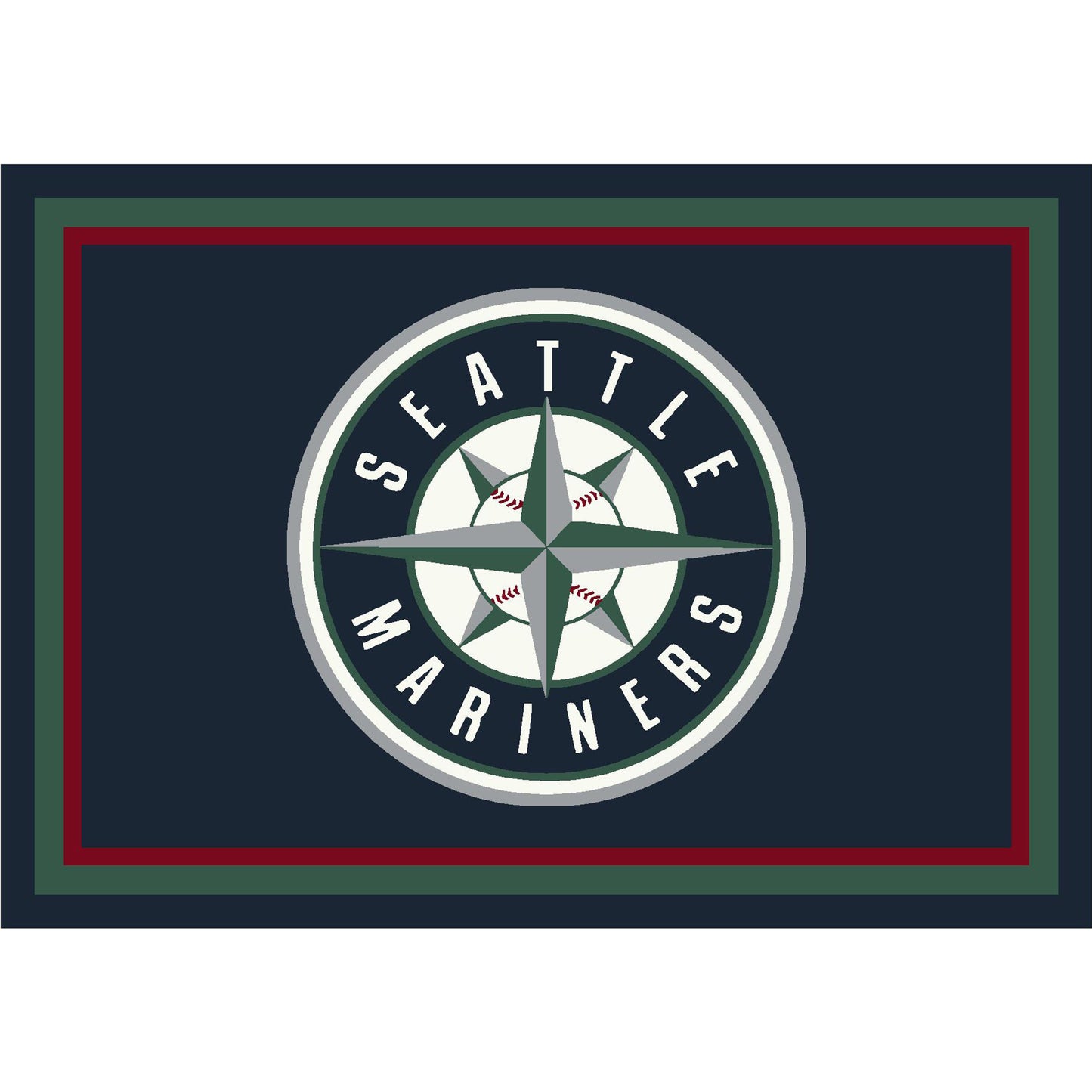 Seattle Mariners distressed style area rug