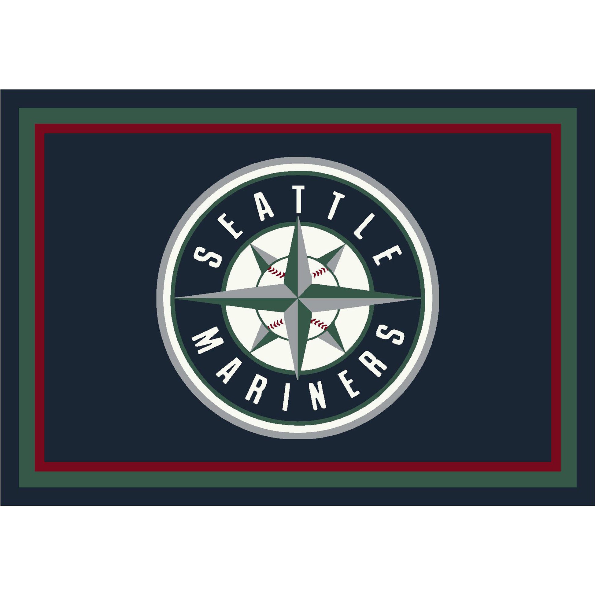 Seattle Mariners distressed style area rug