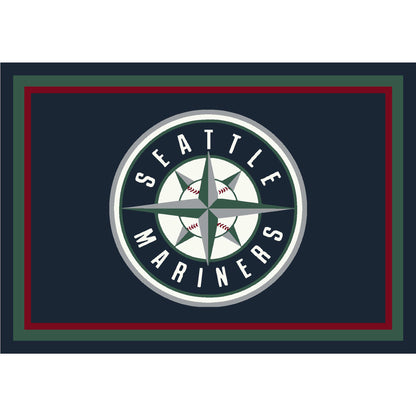Seattle Mariners distressed style area rug