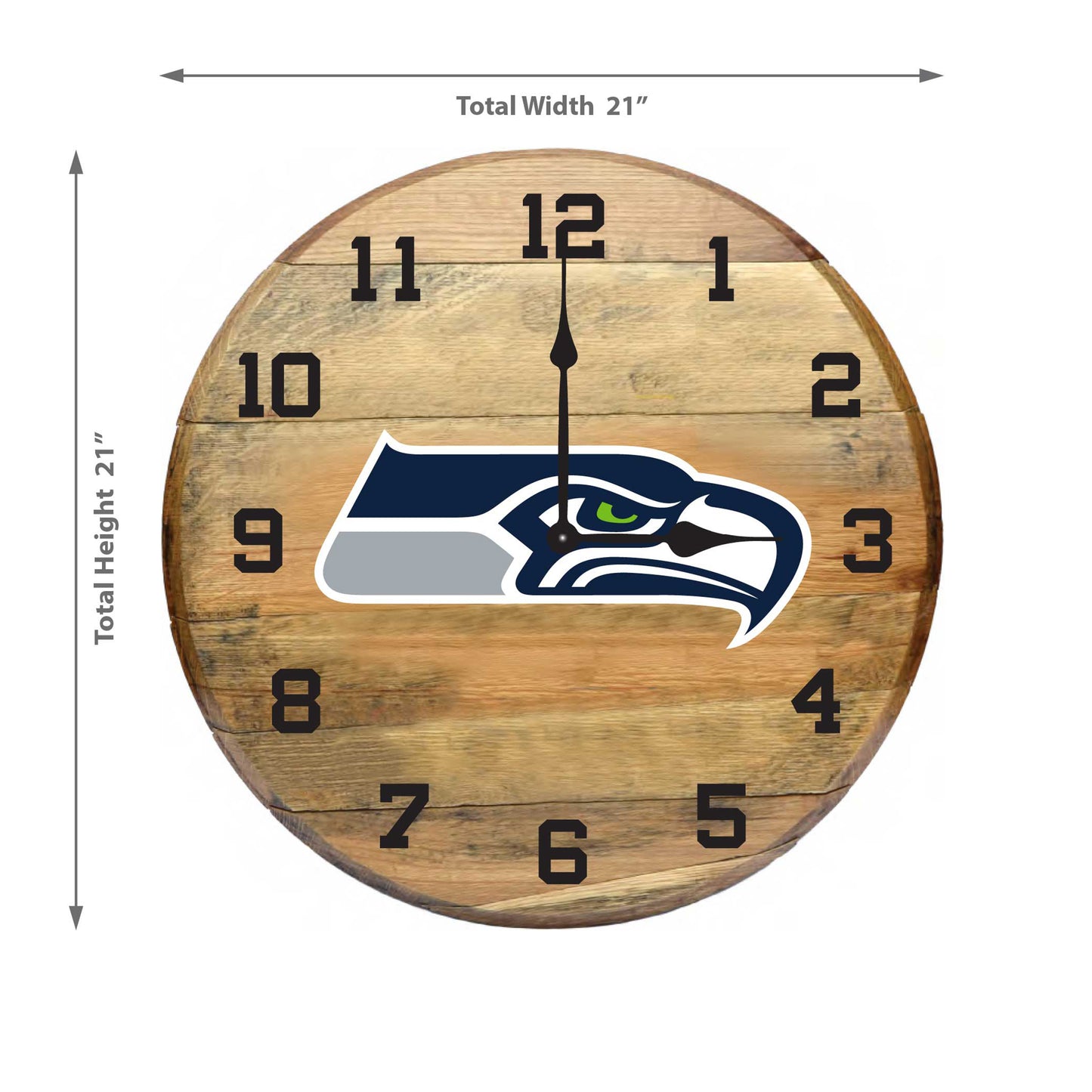 Seattle Seahawks whiskey barrel wall clock dimensions