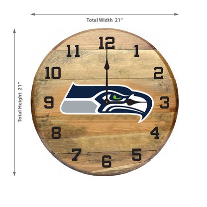 Seattle Seahawks whiskey barrel wall clock dimensions