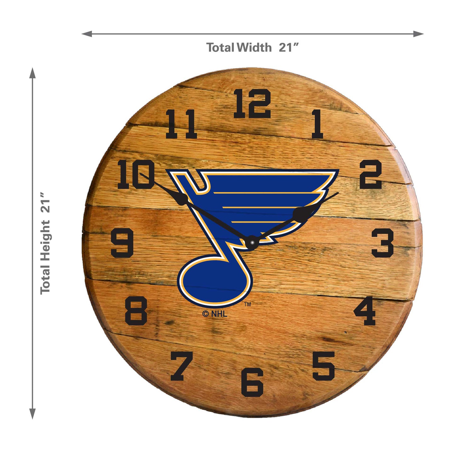 St. Louis Blues whiskey barrel wall clock dimensions