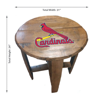 St. Louis Cardinals whiskey barrel end table dimensions