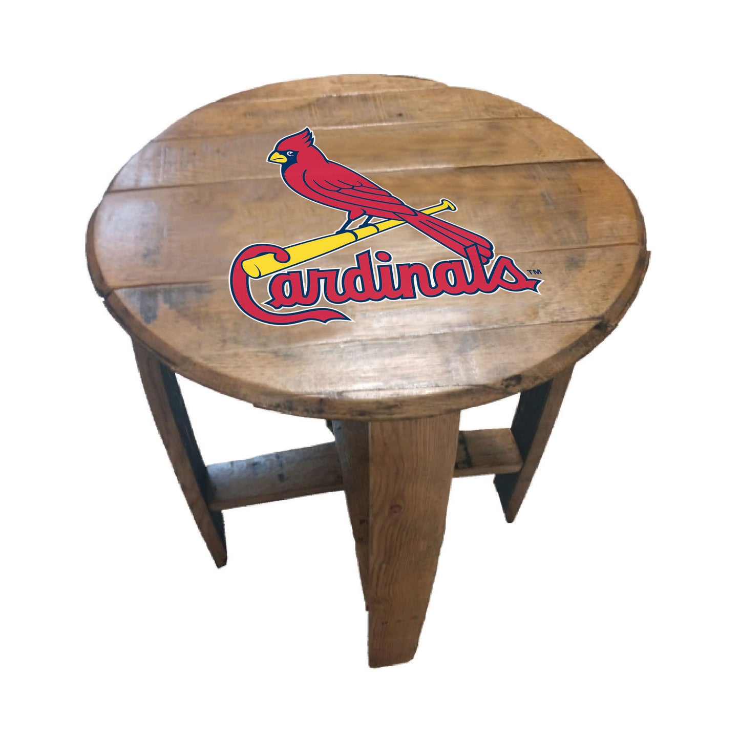 St. Louis Cardinals whiskey barrel end table