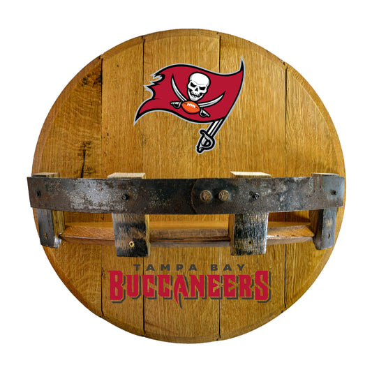 Tampa Bay Buccaneers whiskey barrel shelf