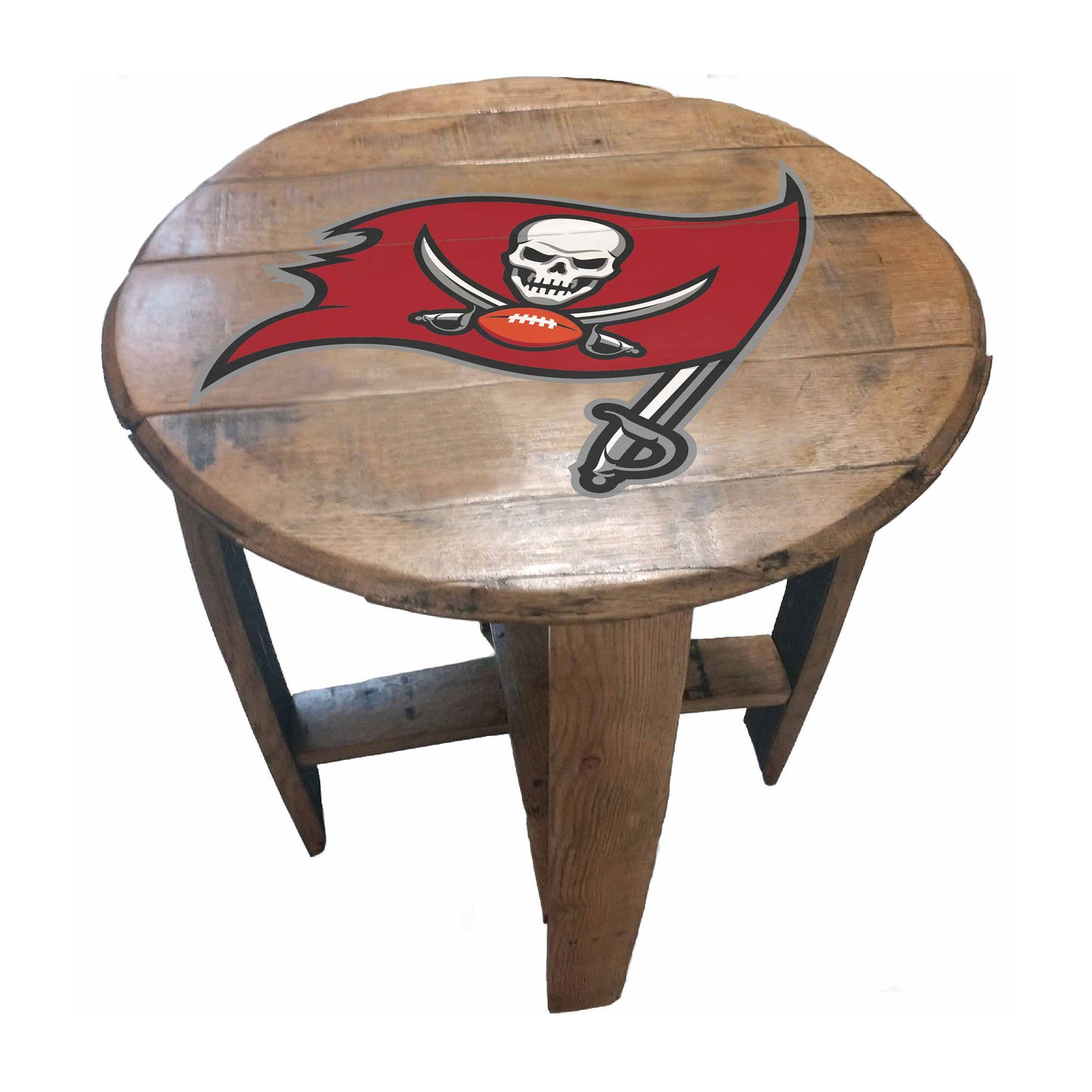 Tampa Bay Buccaneers whiskey barrel end table