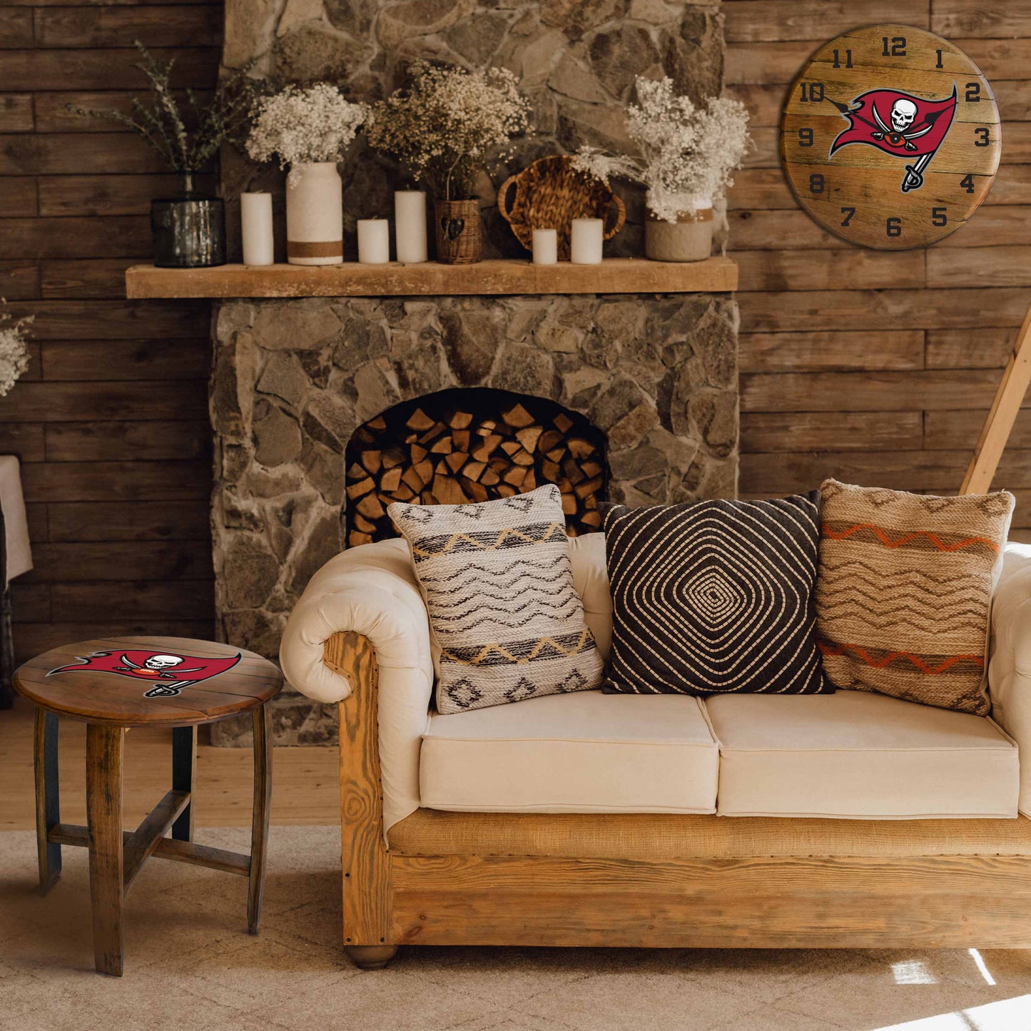 Tampa Bay Buccaneers whiskey barrel wall clock Lifestyle