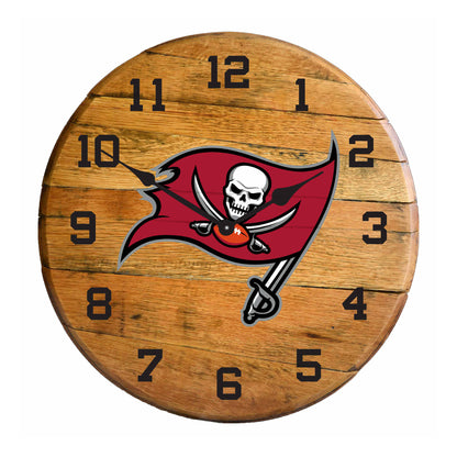 Tampa Bay Buccaneers whiskey barrel wall clock