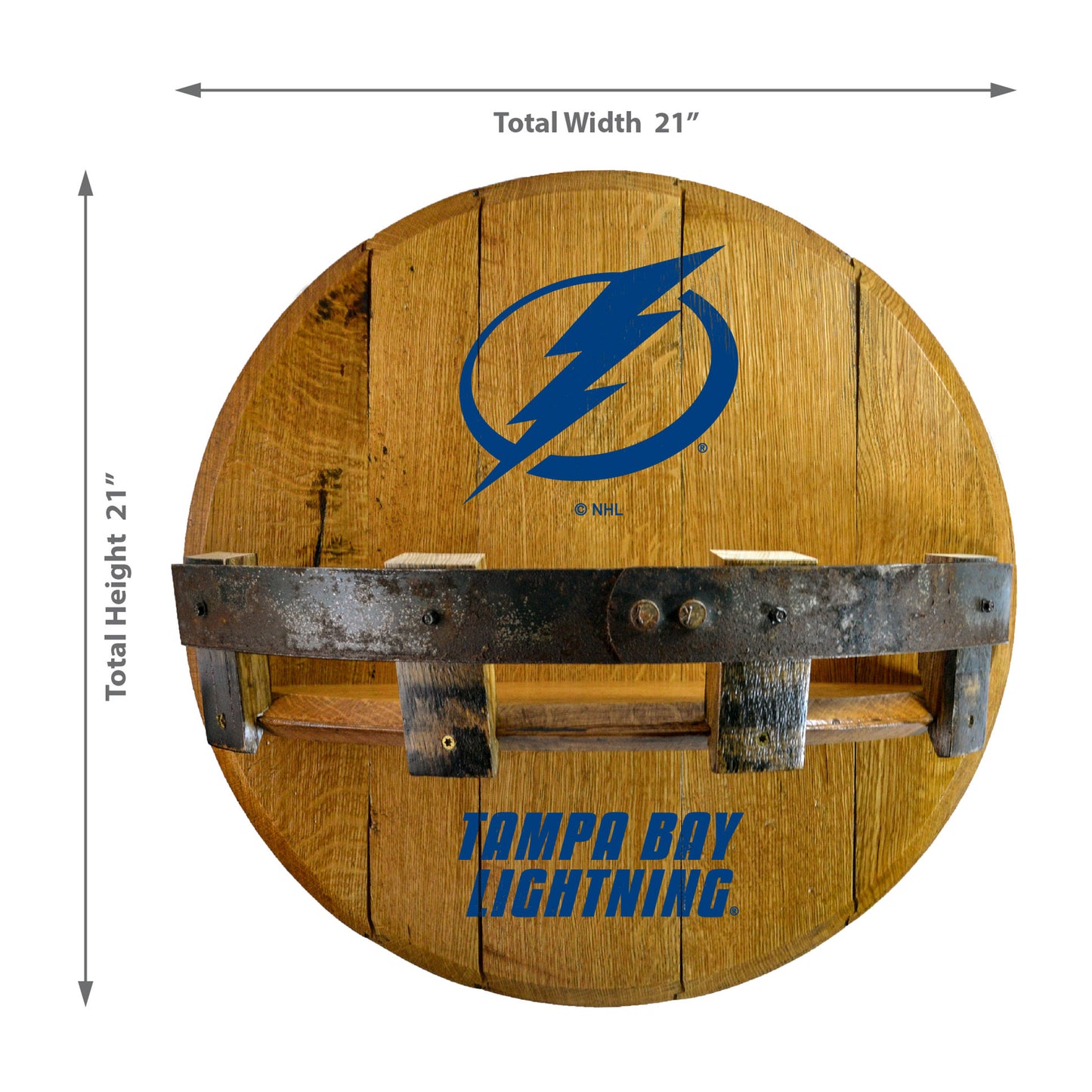 Tampa Bay Lightning whiskey barrel shelf dimensions
