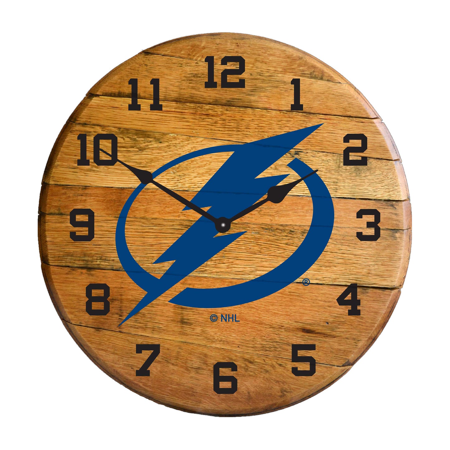 Tampa Bay Lightning whiskey barrel wall clock