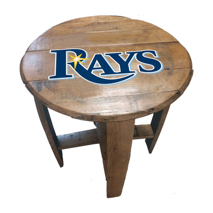 Tampa Bay Rays whiskey barrel end table