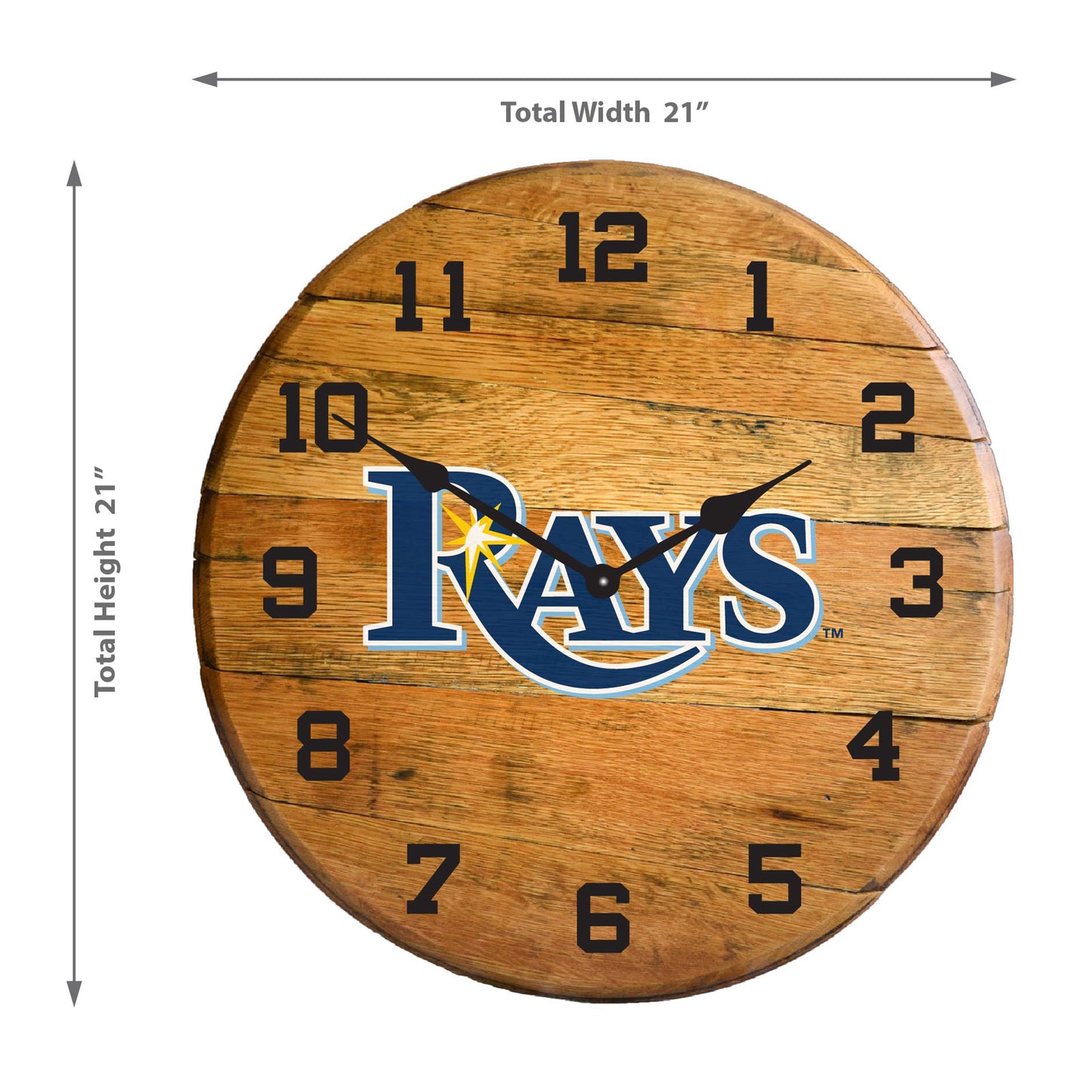 Tampa Bay Rays whiskey barrel wall clock dimensions