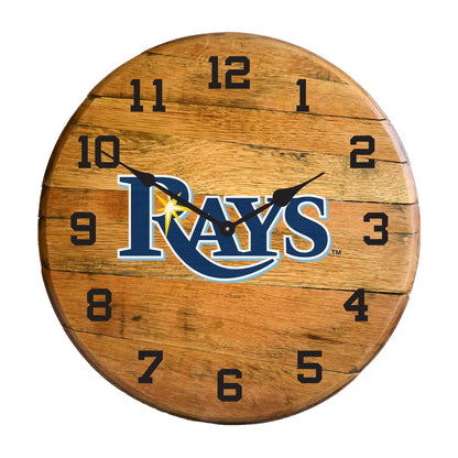 Tampa Bay Rays whiskey barrel wall clock