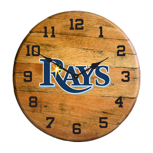 Tampa Bay Rays whiskey barrel wall clock