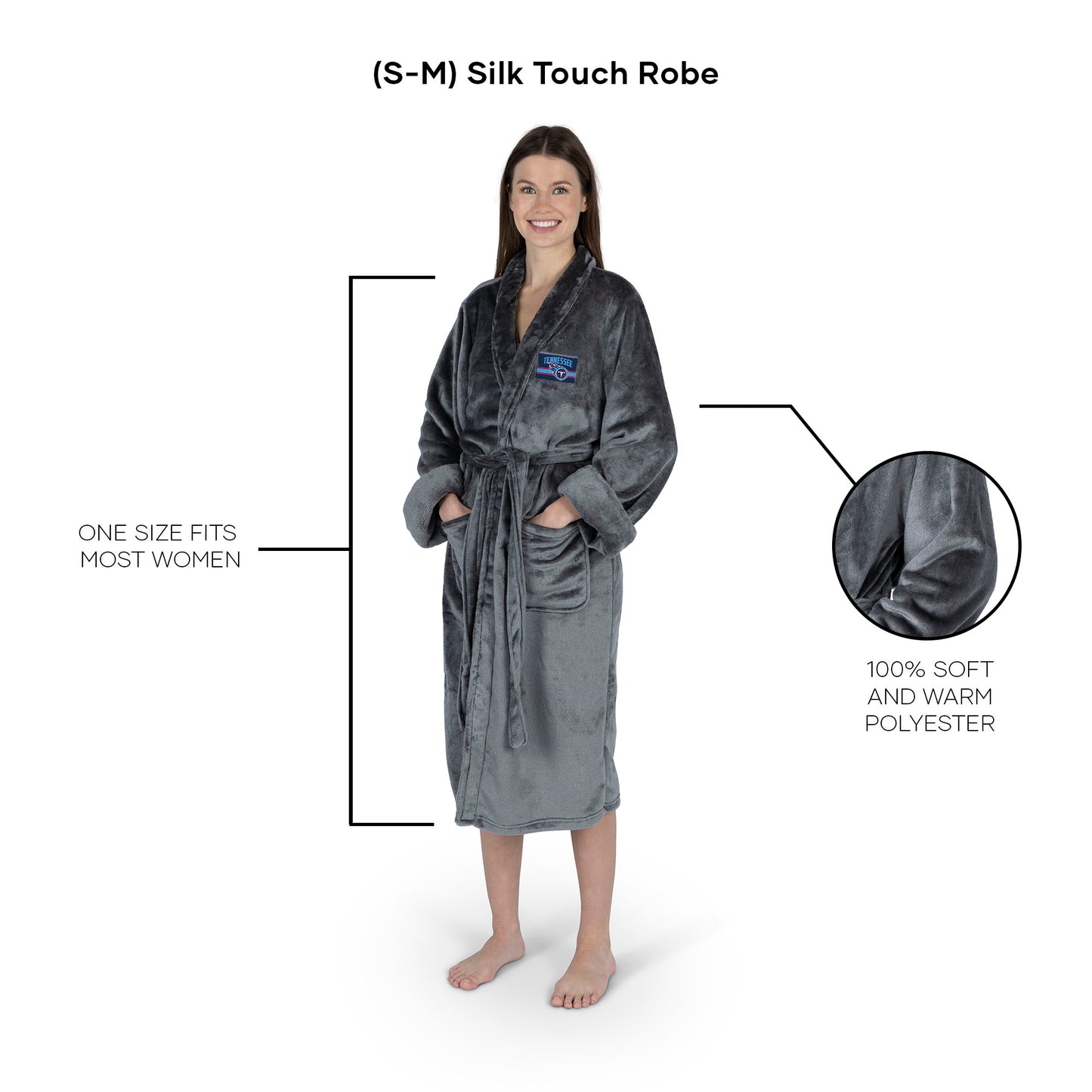 Tennessee Titans silk touch charcoal women bathrobe