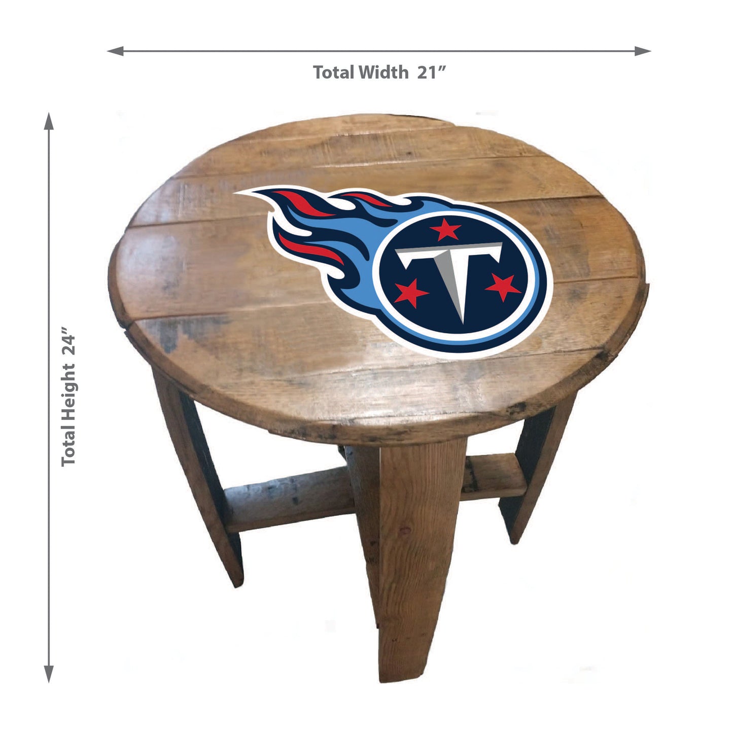 Tennessee Titans whiskey barrel end table dimensions