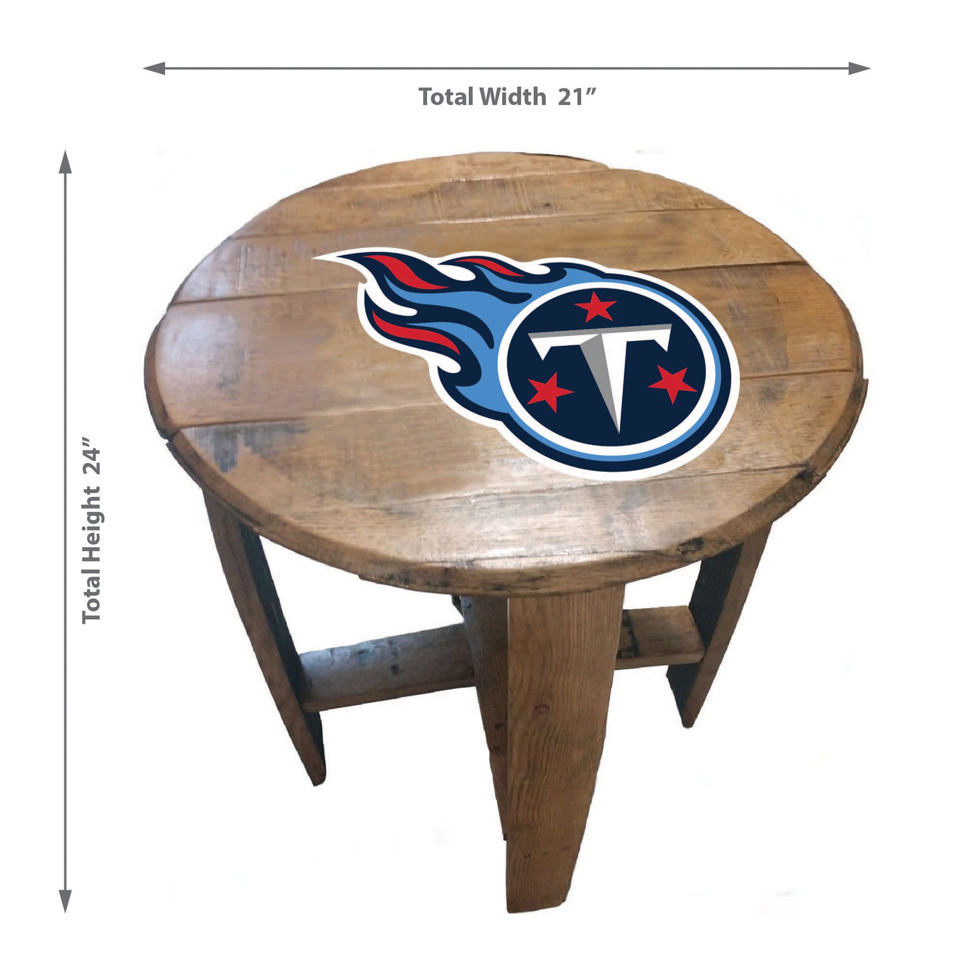 Tennessee Titans whiskey barrel end table dimensions