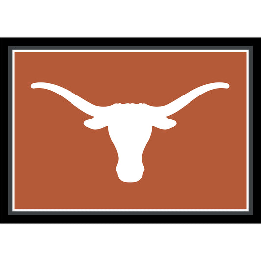 Texas Longhorns distressed style area rug
