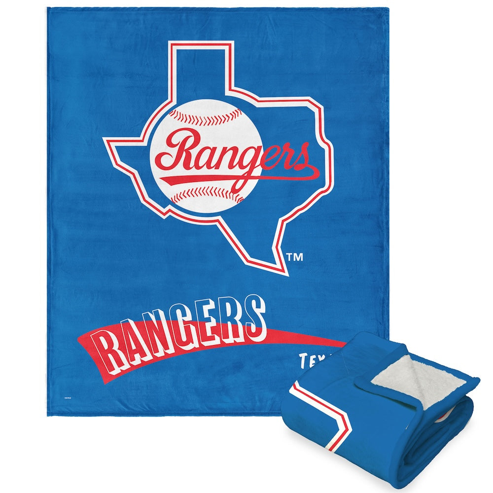 Texas Rangers throwback sherpa blanket