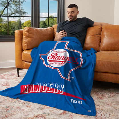 Texas Rangers CC throwback silk touch blanket
