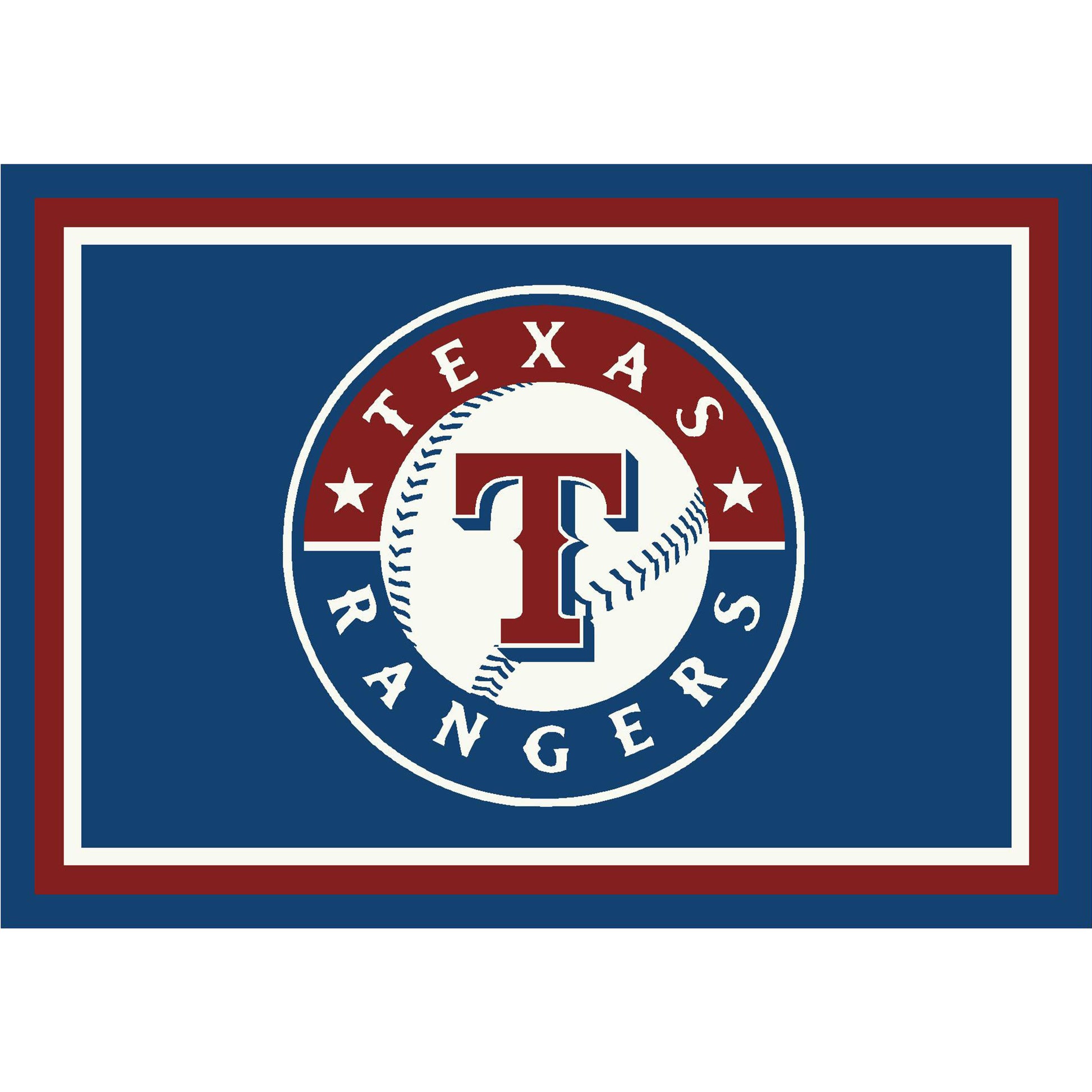 Texas Rangers distressed style area rug