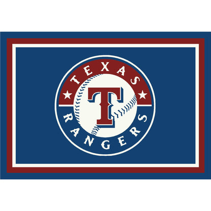 Texas Rangers distressed style area rug