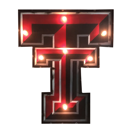 Texas Tech Red Raiders logo lighted metal sign