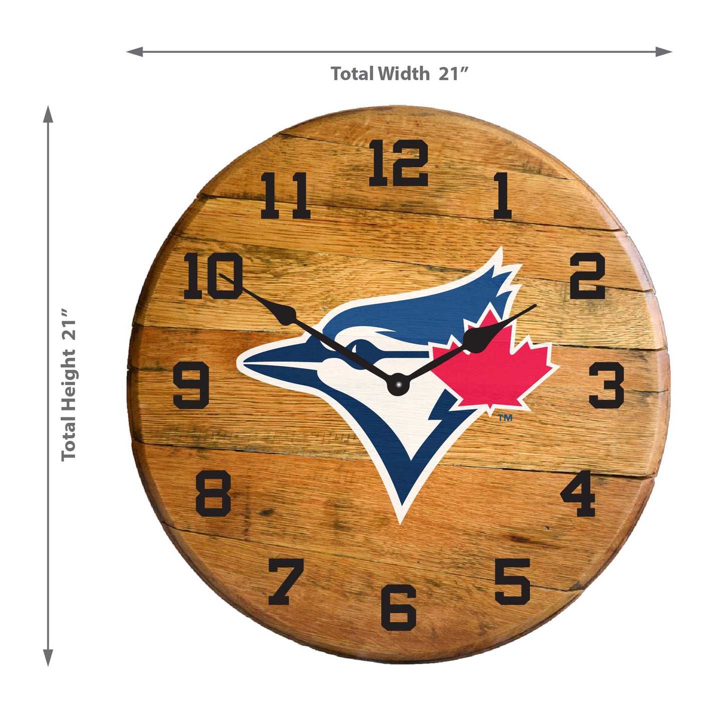 Toronto Blue Jays whiskey barrel wall clock dimensions