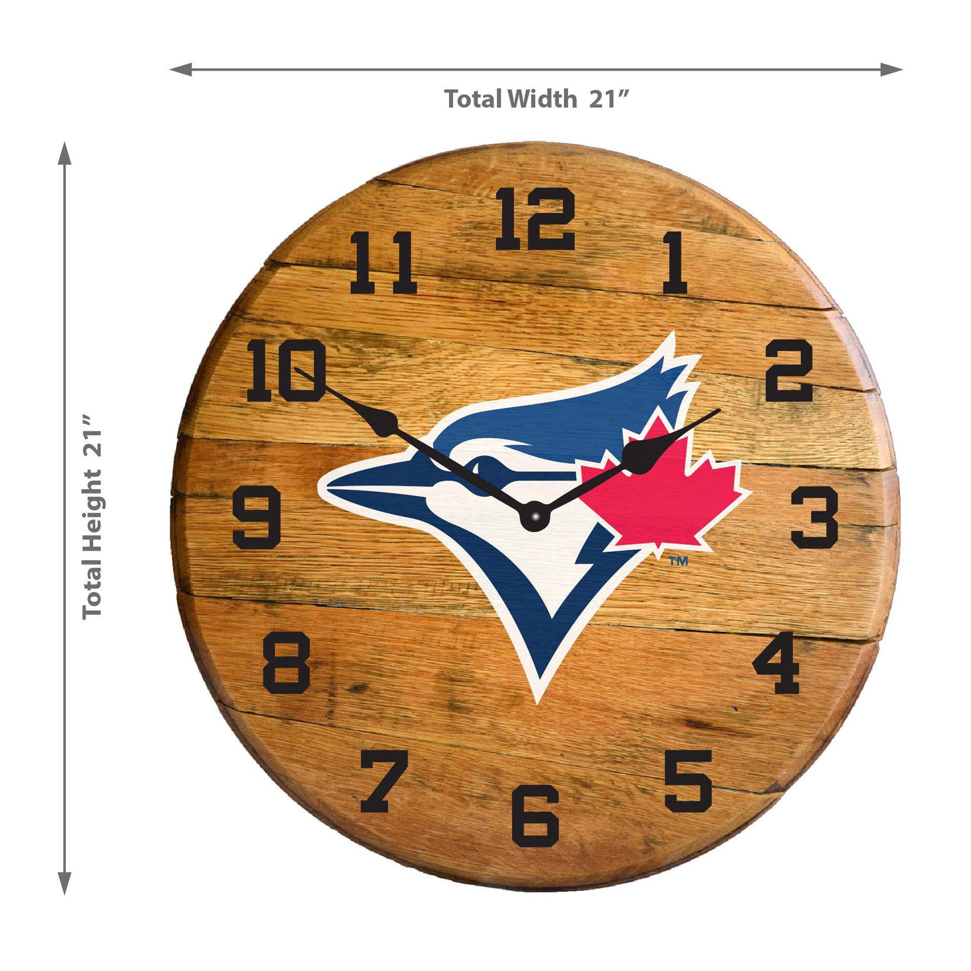 Toronto Blue Jays whiskey barrel wall clock dimensions