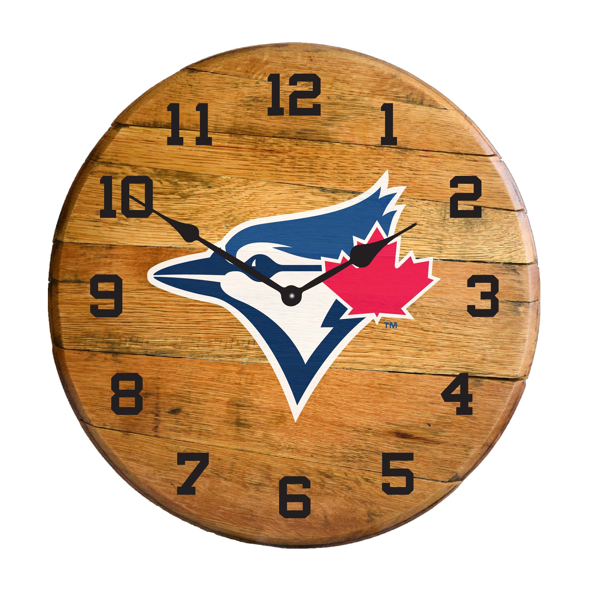 Toronto Blue Jays whiskey barrel wall clock