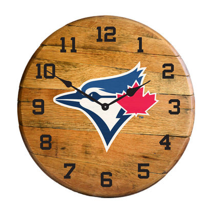 Toronto Blue Jays whiskey barrel wall clock