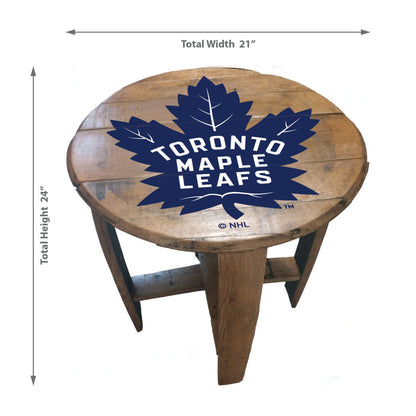 Toronto Maple Leafs whiskey barrel end table dimensions