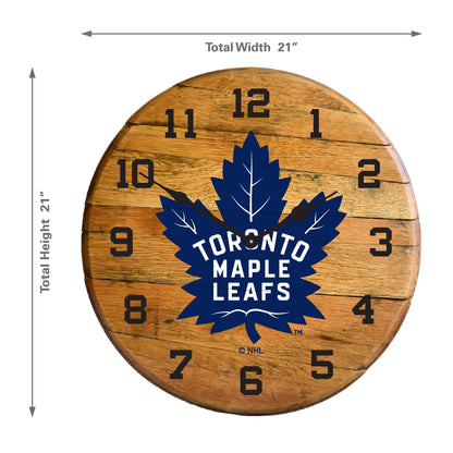 Toronto Maple Leafs whiskey barrel wall clock dimensions