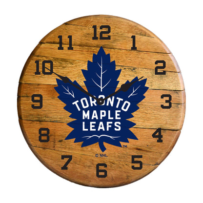 Toronto Maple Leafs whiskey barrel wall clock